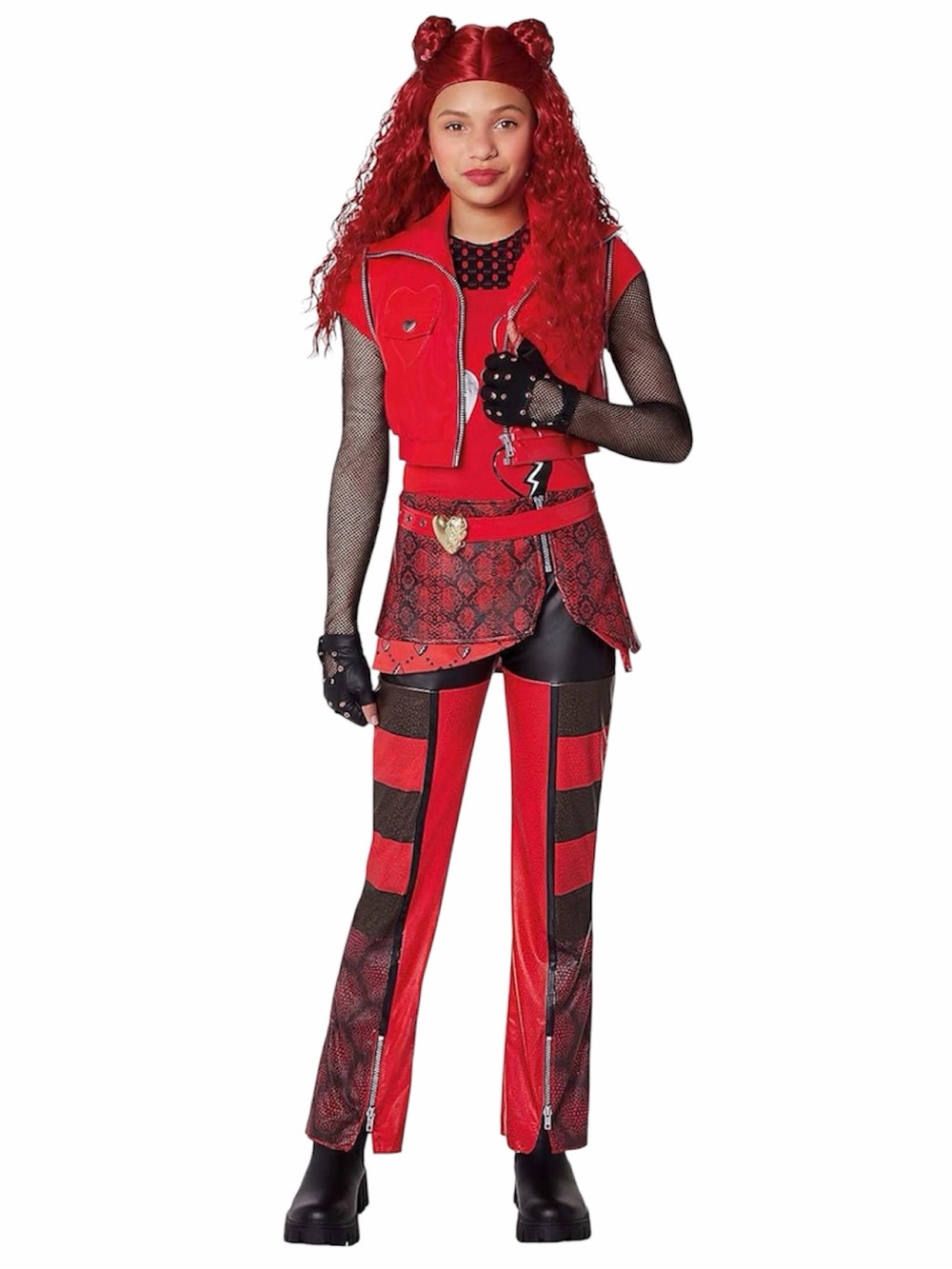 Spirit Halloween Disney Descendants Rise of Red Deluxe Costume w/ Wig Necklace S